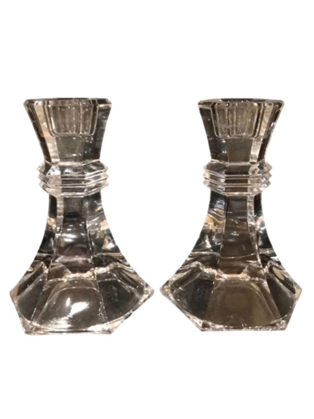 Vintage German Lead Crystal Candlestick holders Bleikristall 24% Lead Crystal